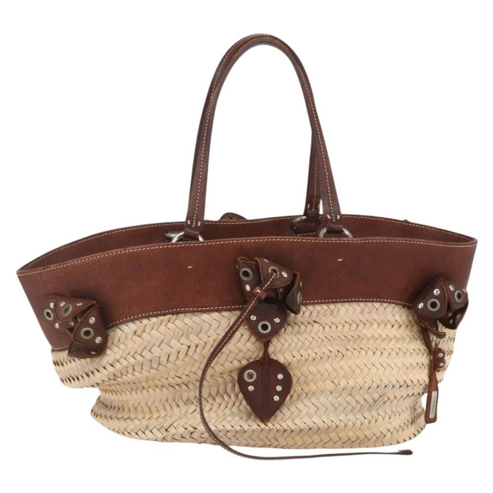 Miu Miu Raffia Handbag Beige